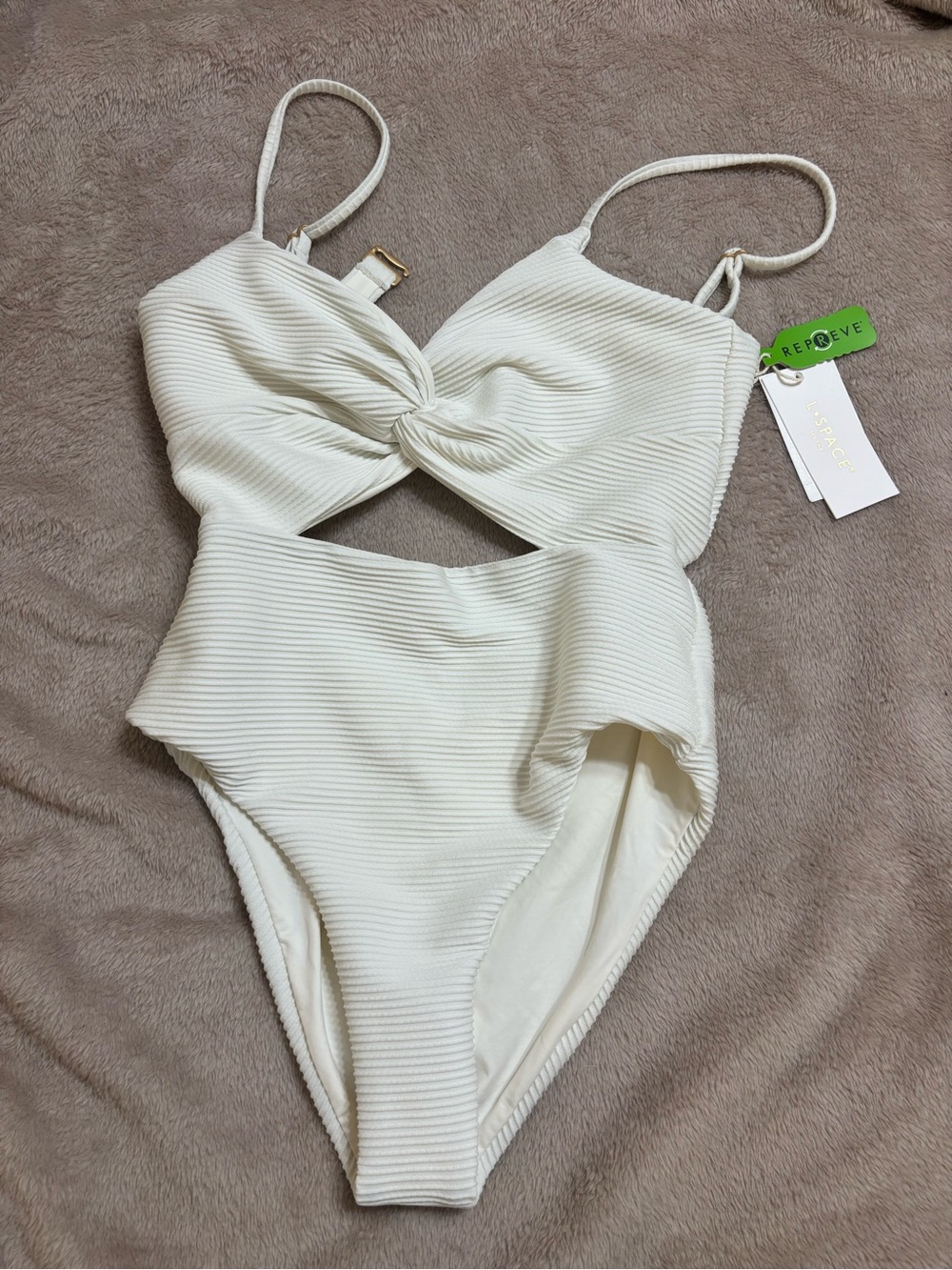 L Space Kaylee one piece, cream, size small, NWT